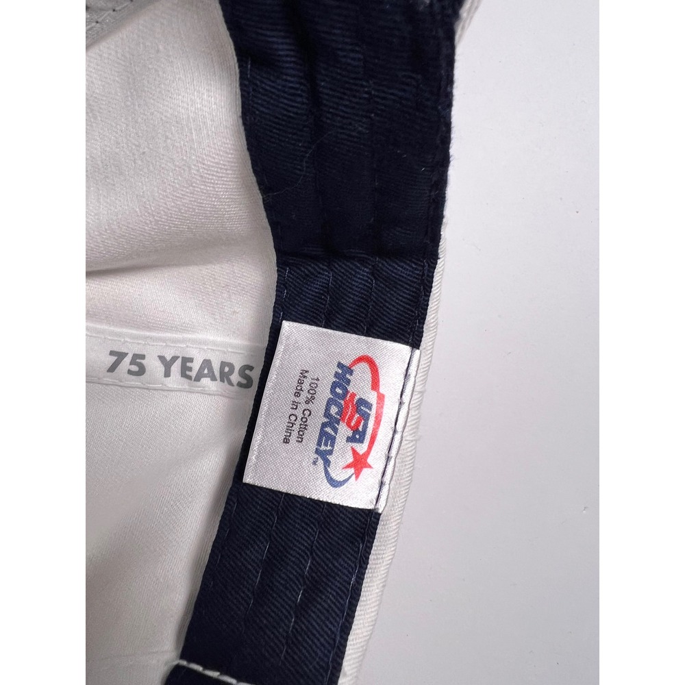USA Hockey Baseball Cap Uni Adjustable Navy White Red 75 Years Miracles On Ice - Picture 6 of 6